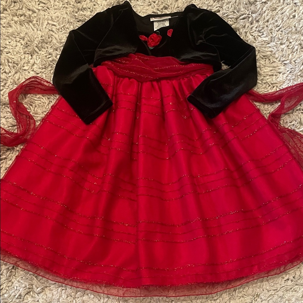 Youngland Red and Black Holiday/Party Dress, Size 4